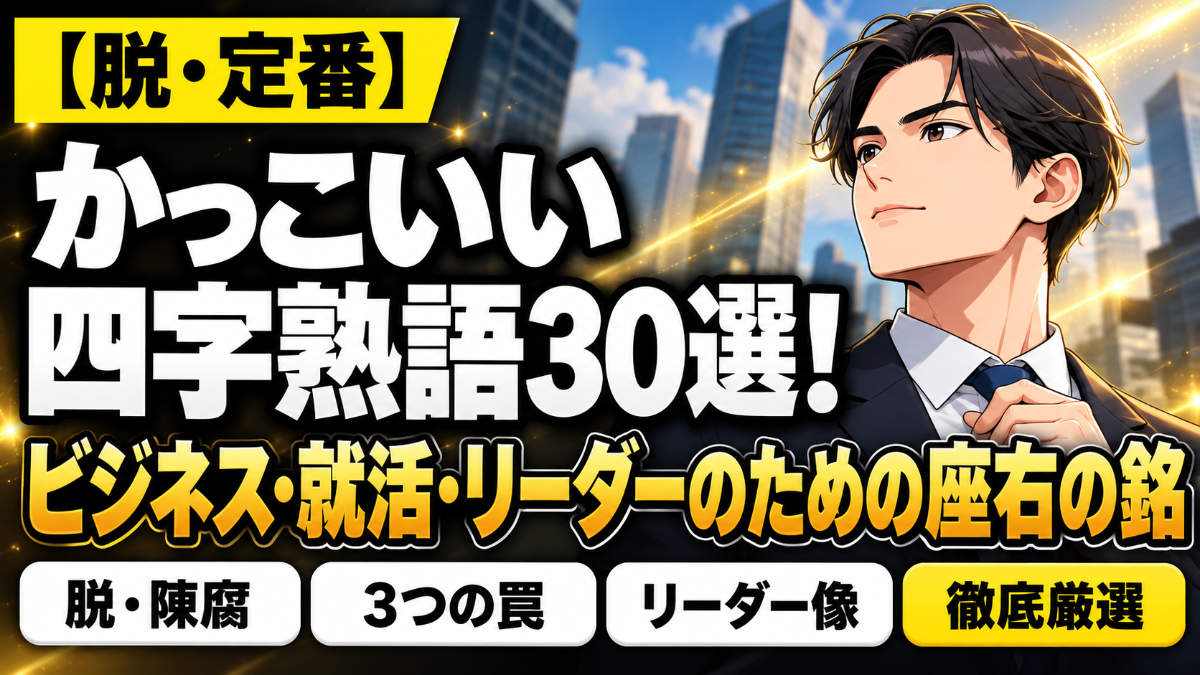 【脱・定番】かっこいい四字熟語30選！